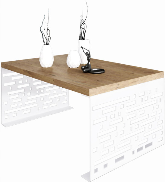Stolik kawowy Kafelki Nowoczesna Ława Loft Metal Biały+Dąb Lancelot 917163