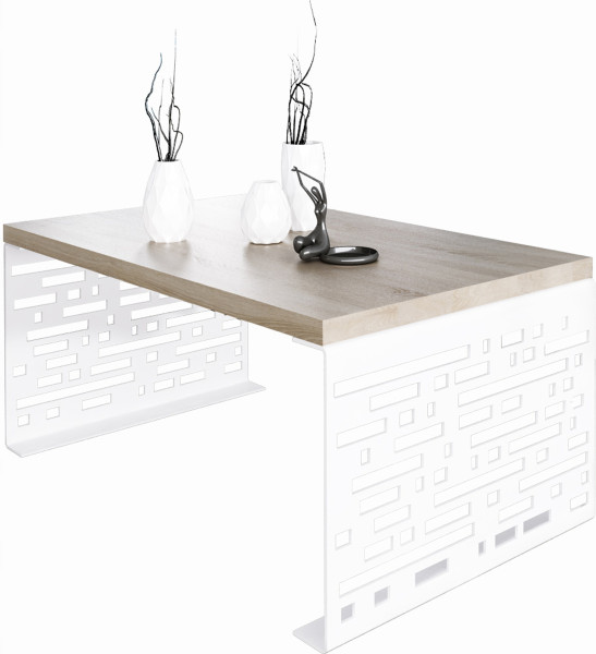 Stolik kawowy Kafelki Nowoczesna Ława Loft Metal Biały+Dąb Sonoma 917114