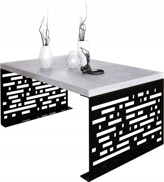 Stolik kawowy Kafelki Nowoczesna Ława Loft Metal Czarny+Beton Jasny 917167