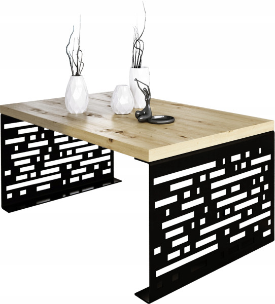 Stolik kawowy Kafelki Nowoczesna Ława Loft Metal Czarny+Dąb Artisan 917106