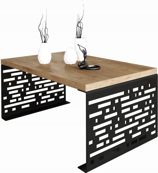 Stolik kawowy Kafelki Nowoczesna Ława Loft Metal Czarny+Dąb Lancelot 917107