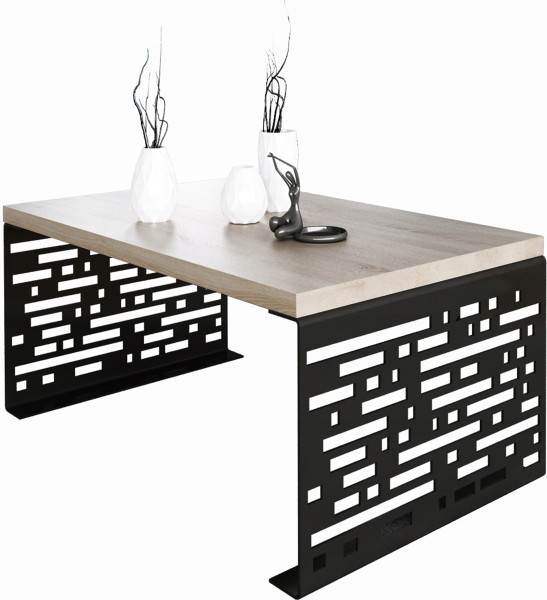 Stolik kawowy Kafelki Nowoczesna Ława Loft Metal Czarny+Dąb Sonoma 917155