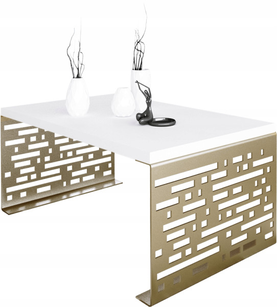 Stolik kawowy Kafelki Nowoczesna Ława Loft Metal Złoty+Biały Mat 917169