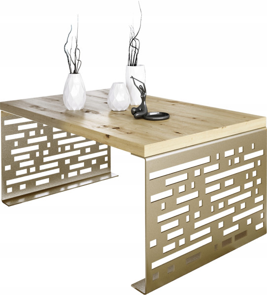 Stolik kawowy Kafelki Nowoczesna Ława Loft Metal Złoty+Dąb Artisan 917127
