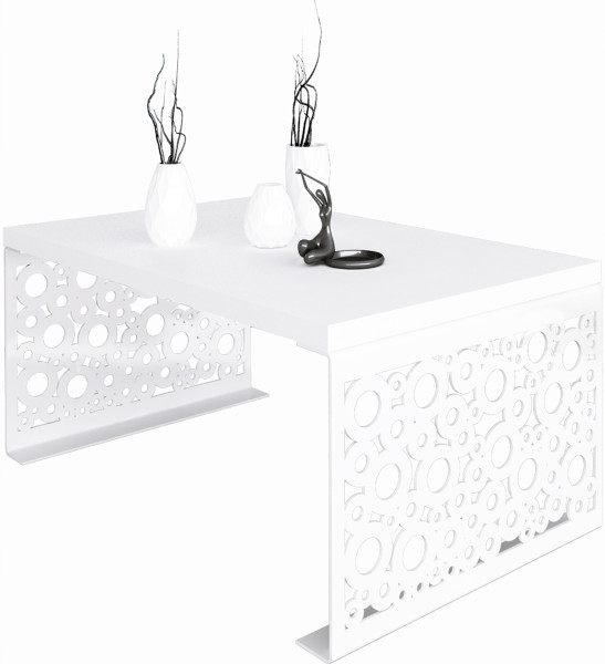 Stolik kawowy Koła Nowoczesna Ława Loft Metal Biały+Biały Mat 917150
