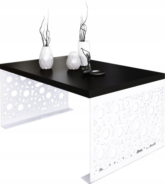 Stolik kawowy Koła Nowoczesna Ława Loft Metal Biały+Czarny MiniPearl 917160