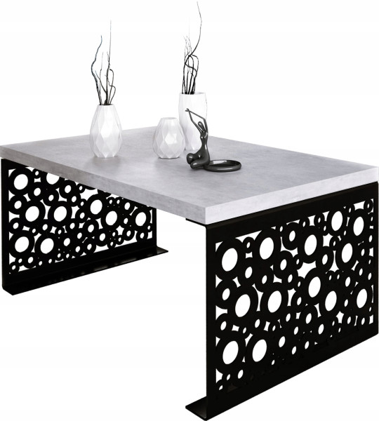 Stolik kawowy Koła Nowoczesna Ława Loft Metal Czarny+Beton Jasny 917158
