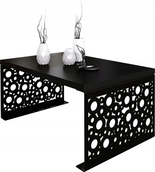 Stolik kawowy Koła Nowoczesna Ława Loft Metal Czarny+Czarny MiniPearl 917133