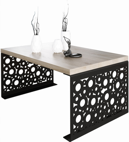 Stolik kawowy Koła Nowoczesna Ława Loft Metal Czarny+Dąb Sonoma 917146
