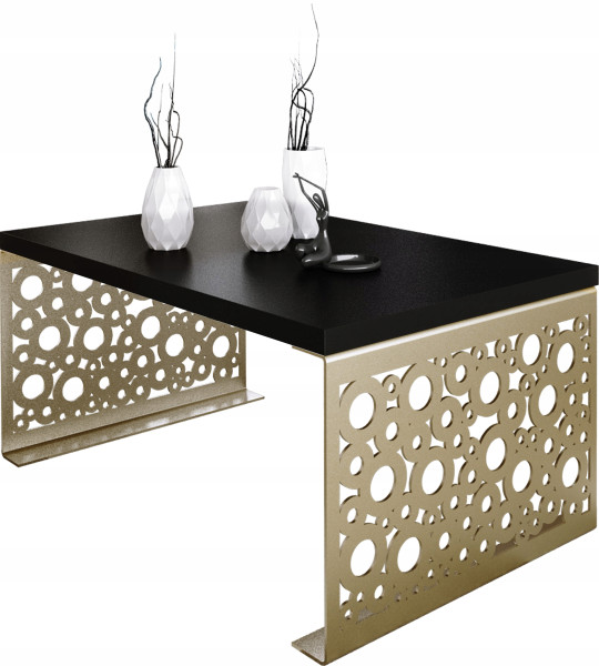 Stolik kawowy Koła Nowoczesna Ława Loft Metal Złoty+Czarny MiniPearl 917112