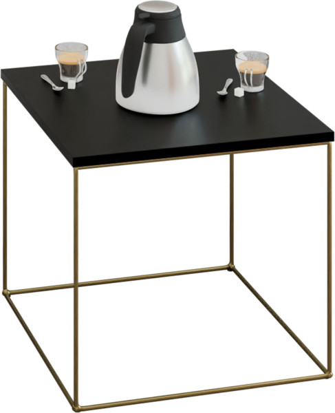 Stolik Kawowy Kwadratowy Z Drutu Loft Glamour Złoty+Czarny MiniPearl 913542