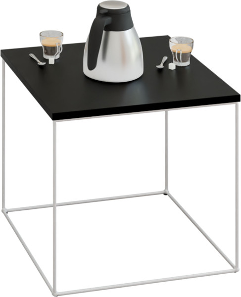 Stolik Kawowy Kwadratowy Z Drutu Loft Industrial Biały Mat+Czarny MiniPearl 913592