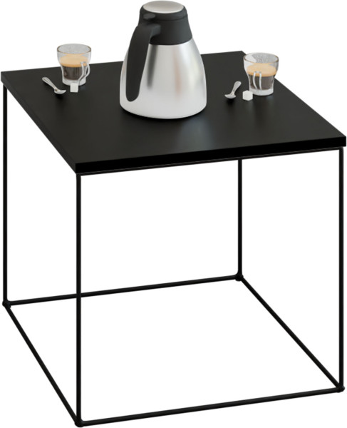 Stolik Kawowy Kwadratowy Z Drutu Loft Industrial Czarny Mat+Blat MiniPearl 913559
