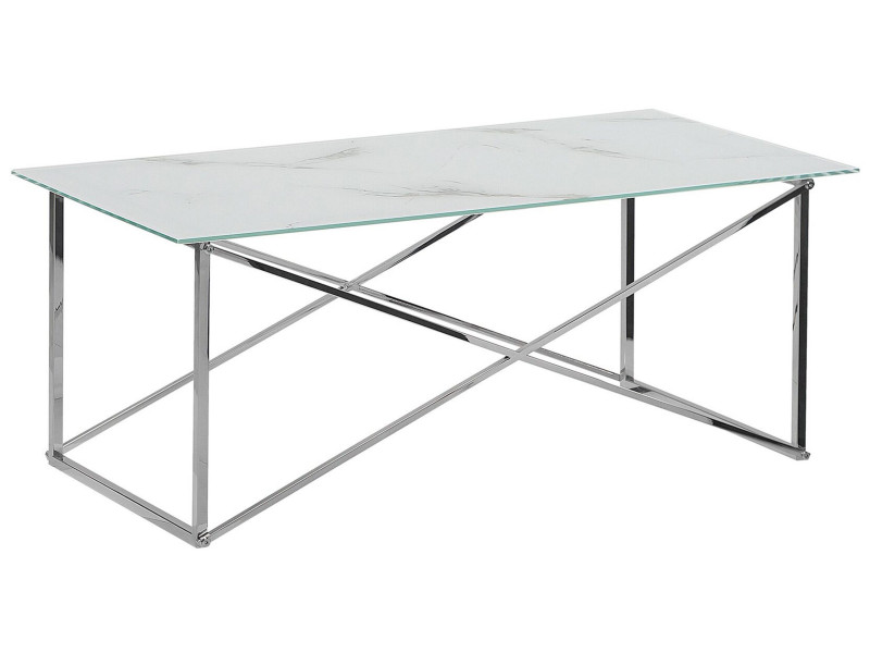 Stolik kawowy ława 50 x 100 cm marmur biały 63315
