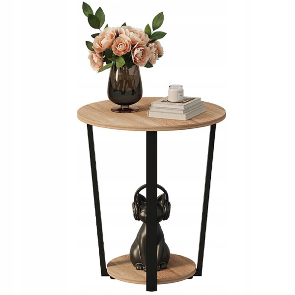 Stolik kawowy ława jasny brąz nowoczesny loft industrialny do salonu 50 cm 1084680