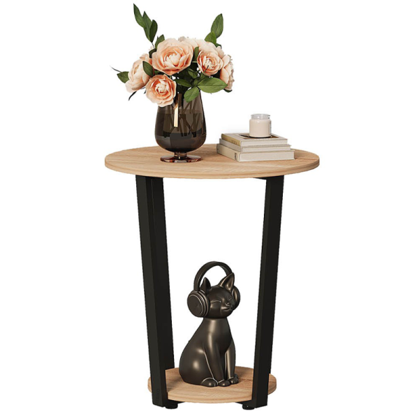 Stolik kawowy ława jasny brąz nowoczesny loft industrialny do salonu 50 cm 1059143