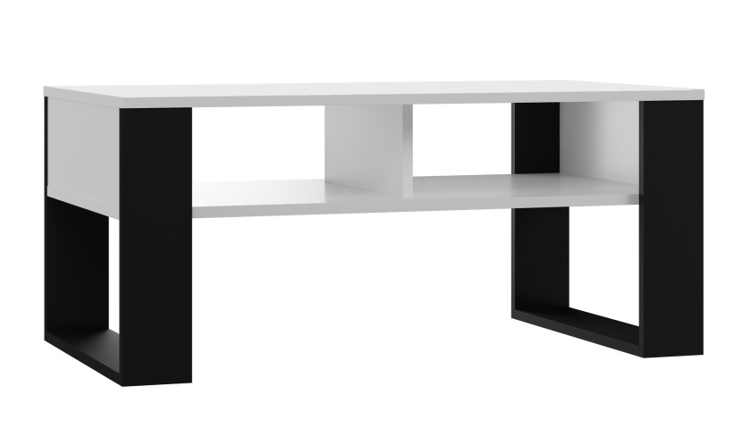 Stolik kawowy ława Modern 2P biel czerń 78495