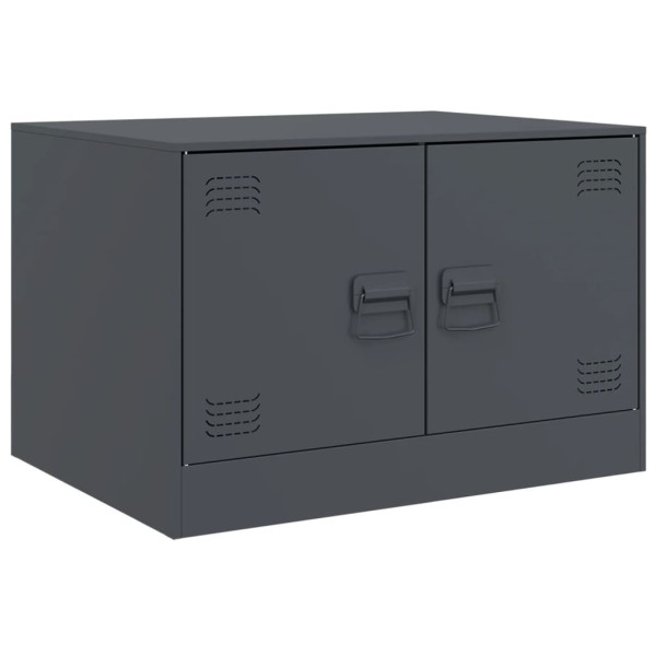 Stolik Kawowy Ława Stół Antracytowy Metalowy 67x50x44 Drzwiczki Do Salonu 735327