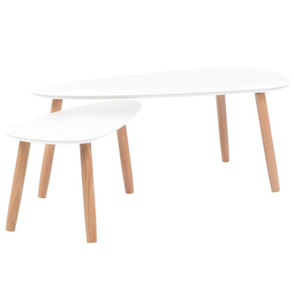 Stolik Kawowy Ława Stół Biały 100x50x40.70x34.5x35 Do Salonu Do Pokoju 731742