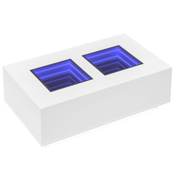 Stolik Kawowy Ława Stół Biały 116x69x40 Oświetlenie Led Do Salonu Do Pokoju 729848