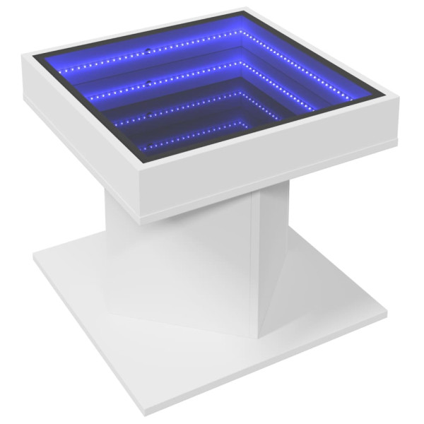 Stolik Kawowy Ława Stół Biały 50x50x45 Oświetlenie Led Do Salonu Do Pokoju 736454