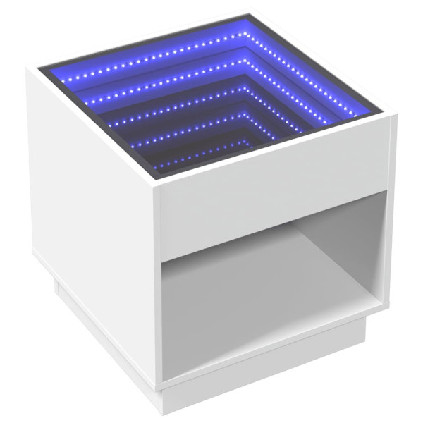 Stolik Kawowy Ława Stół Biały 50x50x50 Oświetlenie Led Do Salonu Do Pokoju 735286