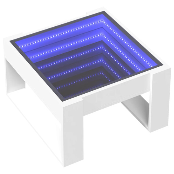 Stolik Kawowy Ława Stół Biały 50x53x30 Oświetlenie Led Do Salonu Do Pokoju 729908