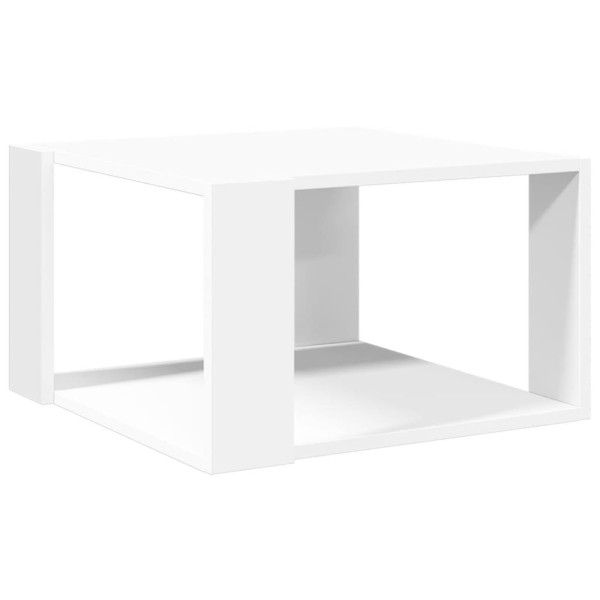 Stolik Kawowy Ława Stół Biały 51.5x51.5x30 Półka Do Salonu Do Pokoju 727257