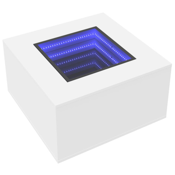 Stolik Kawowy Ława Stół Biały 60x60x40 Oświetlenie Led Do Salonu Do Pokoju 729800