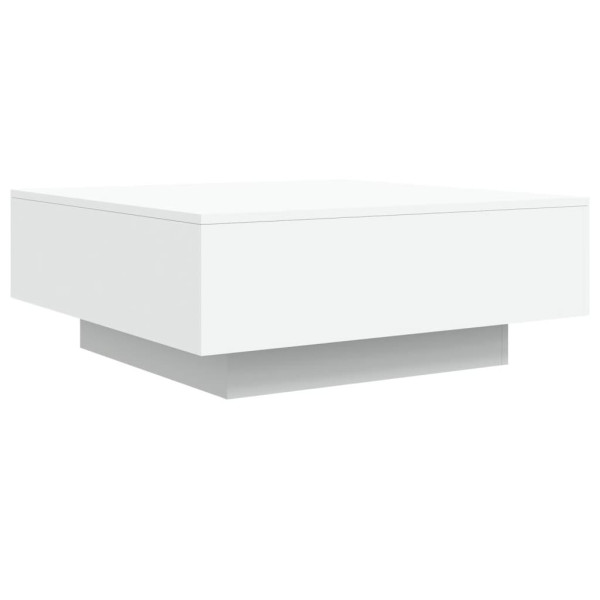 Stolik Kawowy Ława Stół Biały 80x80x31 Oświetlenie Led Do Salonu Do Pokoju 735045