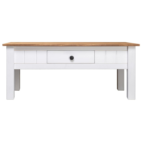 Stolik Kawowy Ława Stół Biały Drewniany 100x60x45 Szuflada Do Salonu 735283