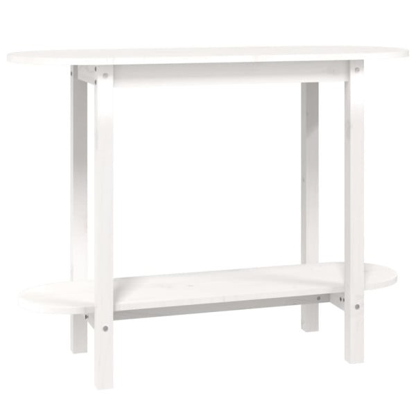 Stolik Kawowy Ława Stół Biały Drewniany 110x40x80 Półka Do Salonu Do Pokoju 730523