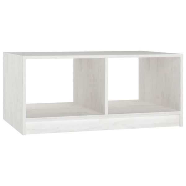 Stolik Kawowy Ława Stół Biały Drewniany 75x50x33.5 Półka Do Salonu 731927