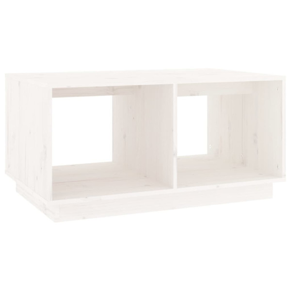 Stolik Kawowy Ława Stół Biały Drewniany 80x50x40 Półka Do Salonu Do Pokoju 727354