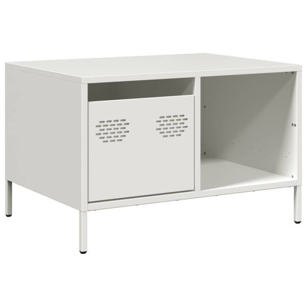 Stolik Kawowy Ława Stół Biały Metalowy 68.5x50x43.5 Przegroda Szuflada 736055