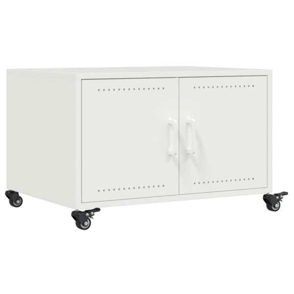 Stolik Kawowy Ława Stół Biały Metalowy 68x50x43.5 Drzwiczki Do Salonu 730200