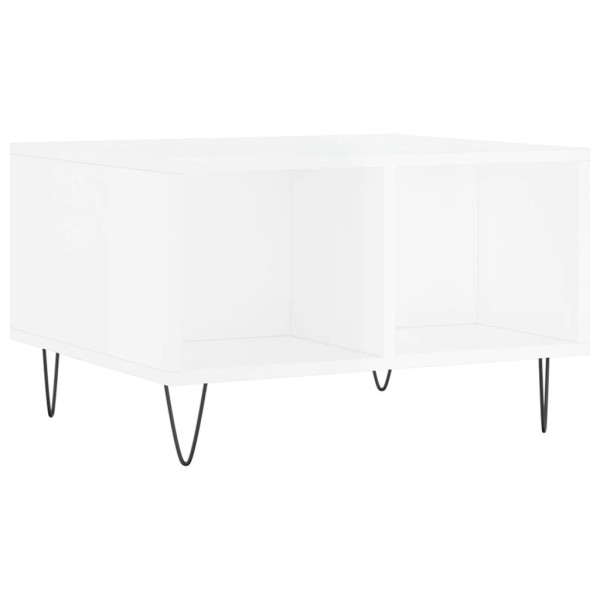 Stolik Kawowy Ława Stół Biały Połysk 60x50x36.5 Przegrody Do Salonu 737920