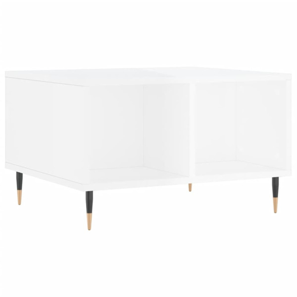Stolik Kawowy Ława Stół Biały Połysk 60x50x36.5 Przegrody Do Salonu 730025