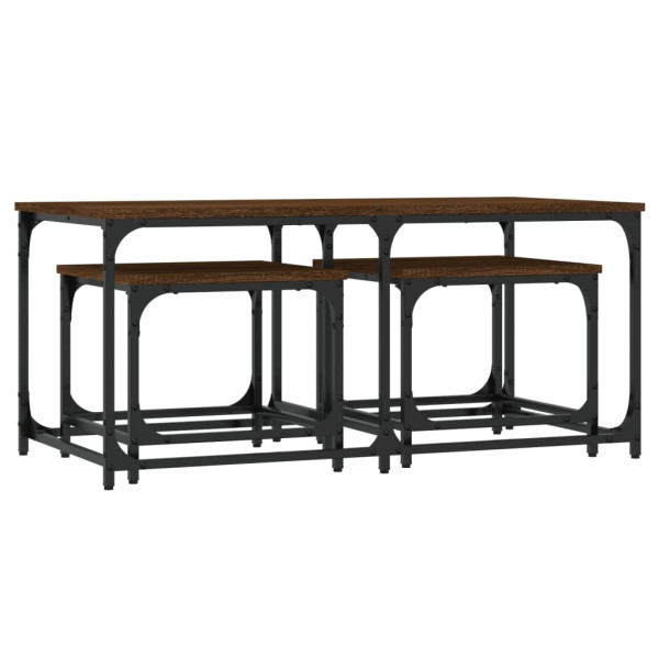 Stolik Kawowy Ława Stół Brązowy 100x50x45.39x39x34 Do Salonu Do Pokoju 736505