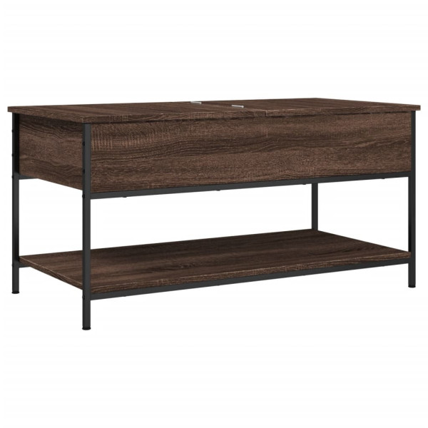 Stolik Kawowy Ława Stół Brązowy 100x50x50 Ukryty Schowek Regulowane Nóżki 730530