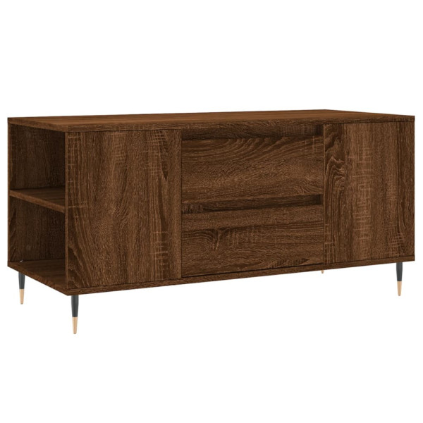 Stolik Kawowy Ława Stół Brązowy 102x44.5x50 Szuflady Przegrody Do Salonu 735381