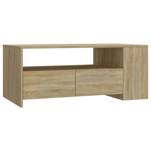 Stolik Kawowy Ława Stół Brązowy 102x55x42 Półka Szuflady Do Salonu 735294