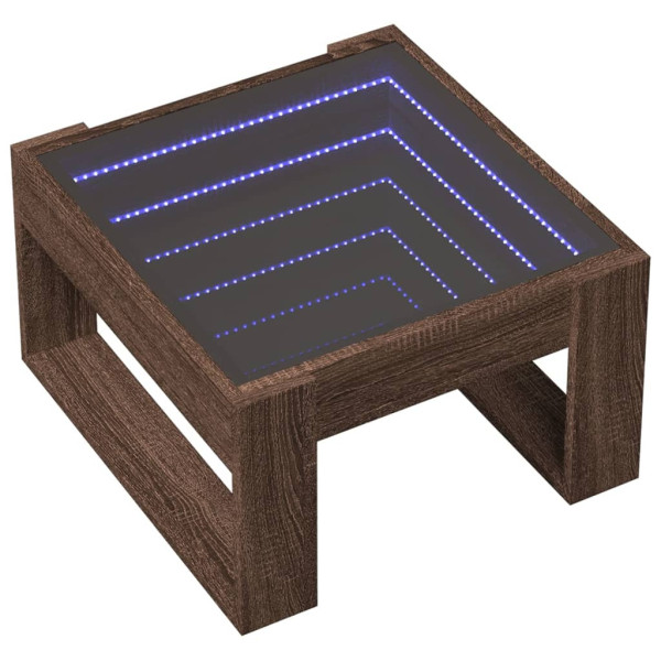 Stolik Kawowy Ława Stół Brązowy 50x53x30 Oświetlenie Led Do Salonu 729774