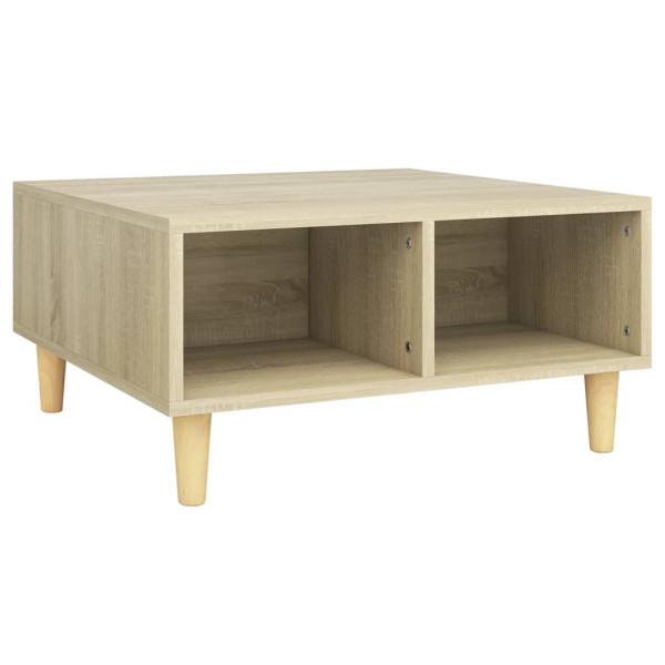 Stolik Kawowy Ława Stół Brązowy 60x60x30 Półka Do Salonu Do Pokoju 735538