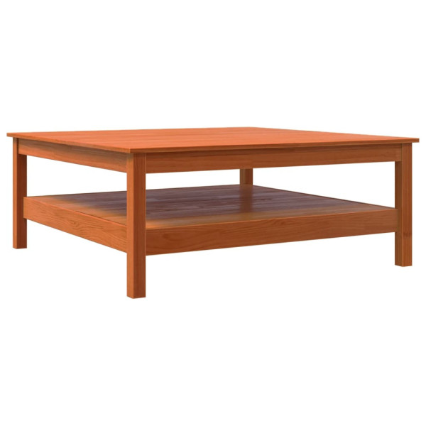 Stolik Kawowy Ława Stół Brązowy Drewniany 100x100x40 Półka Do Salonu 735444