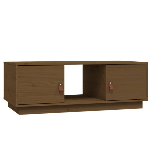 Stolik Kawowy Ława Stół Brązowy Drewniany 100x50x35 Przegrody Do Salonu 735575