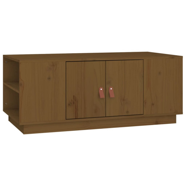 Stolik Kawowy Ława Stół Brązowy Drewniany 100x50x41 Schowek Do Salonu 736341