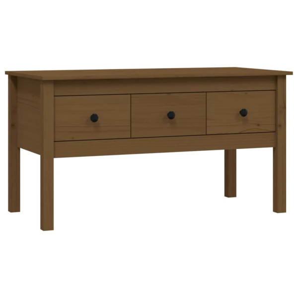 Stolik Kawowy Ława Stół Brązowy Drewniany 102x49x55 Szuflady Do Salonu 735394