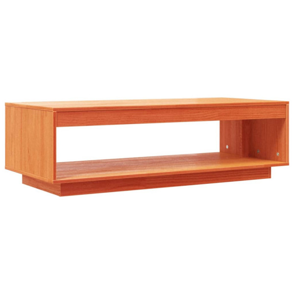 Stolik Kawowy Ława Stół Brązowy Drewniany 110x50x33.5 Półka Do Salonu 735968