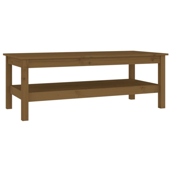 Stolik Kawowy Ława Stół Brązowy Drewniany 110x50x40 Półka Do Salonu 735646